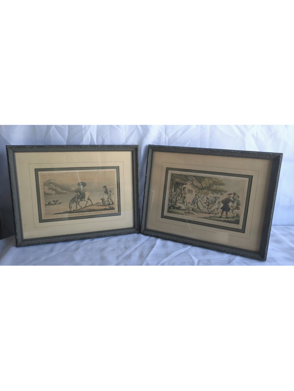 Antique Doctor Syntax Framed Prints by Thomas Rowlandson, Georgian Satire Ink on